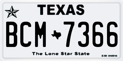 TX license plate BCM7366