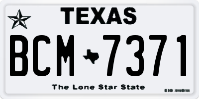 TX license plate BCM7371