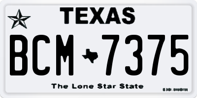 TX license plate BCM7375