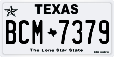 TX license plate BCM7379