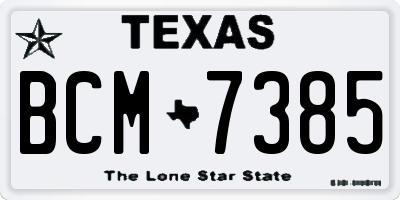 TX license plate BCM7385