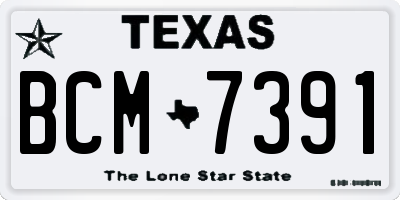 TX license plate BCM7391