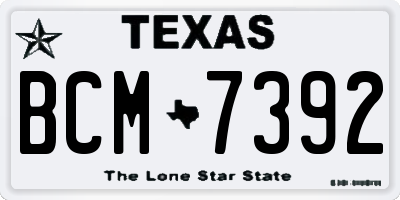 TX license plate BCM7392