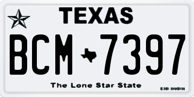 TX license plate BCM7397