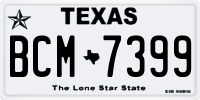 TX license plate BCM7399