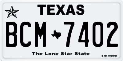 TX license plate BCM7402
