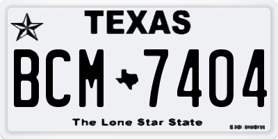 TX license plate BCM7404