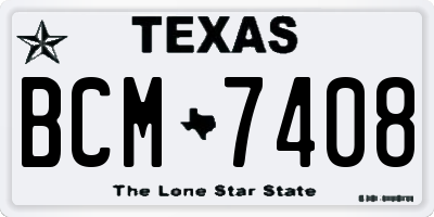 TX license plate BCM7408