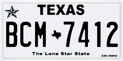 TX license plate BCM7412