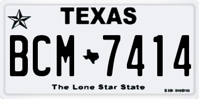 TX license plate BCM7414