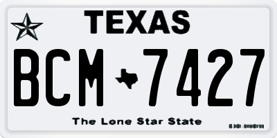 TX license plate BCM7427