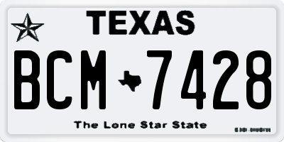TX license plate BCM7428