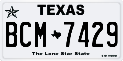 TX license plate BCM7429