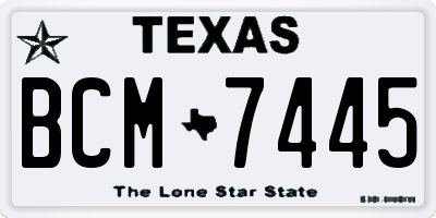 TX license plate BCM7445