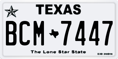 TX license plate BCM7447