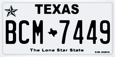 TX license plate BCM7449