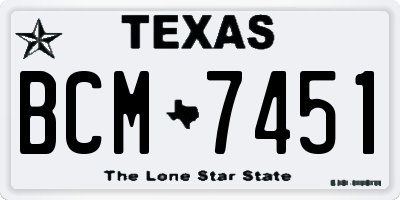 TX license plate BCM7451