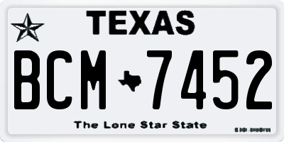 TX license plate BCM7452