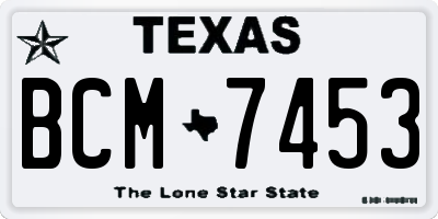 TX license plate BCM7453