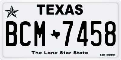 TX license plate BCM7458