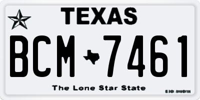 TX license plate BCM7461