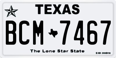 TX license plate BCM7467