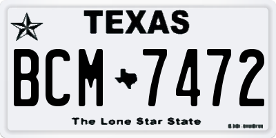 TX license plate BCM7472