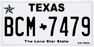 TX license plate BCM7479