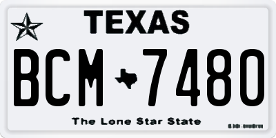 TX license plate BCM7480