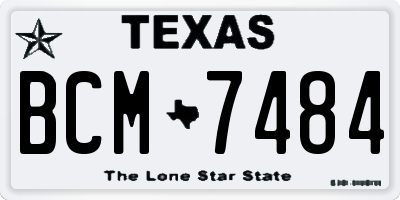 TX license plate BCM7484