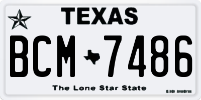 TX license plate BCM7486