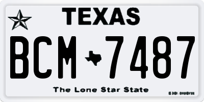 TX license plate BCM7487