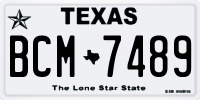 TX license plate BCM7489