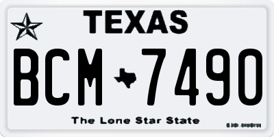 TX license plate BCM7490