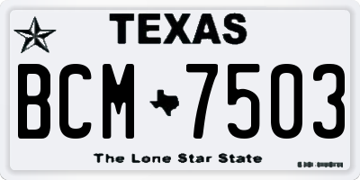 TX license plate BCM7503