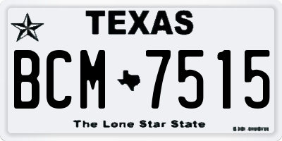 TX license plate BCM7515