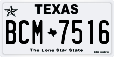 TX license plate BCM7516