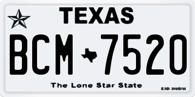 TX license plate BCM7520