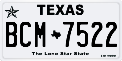 TX license plate BCM7522