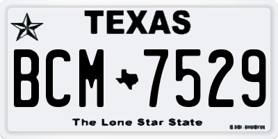 TX license plate BCM7529