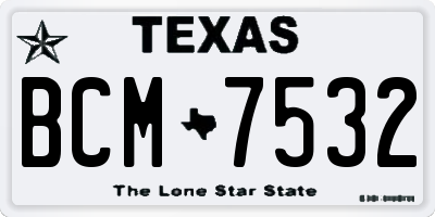 TX license plate BCM7532