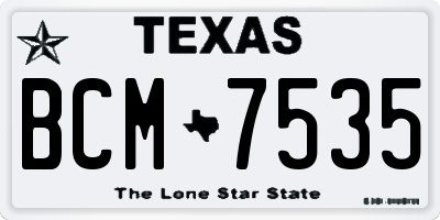 TX license plate BCM7535