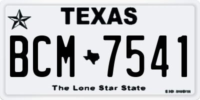 TX license plate BCM7541