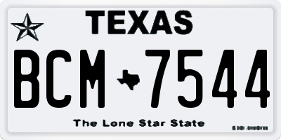 TX license plate BCM7544