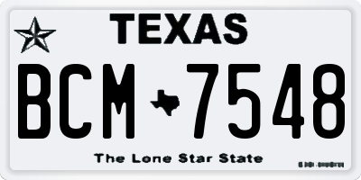 TX license plate BCM7548