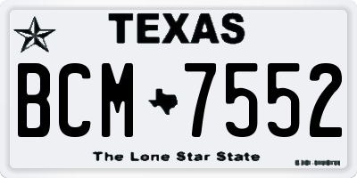TX license plate BCM7552