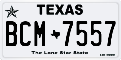 TX license plate BCM7557