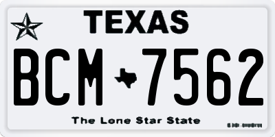 TX license plate BCM7562