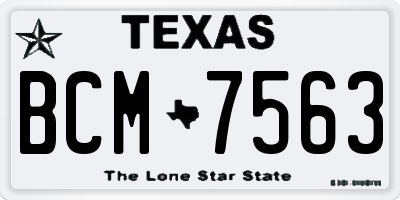 TX license plate BCM7563