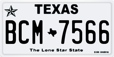 TX license plate BCM7566